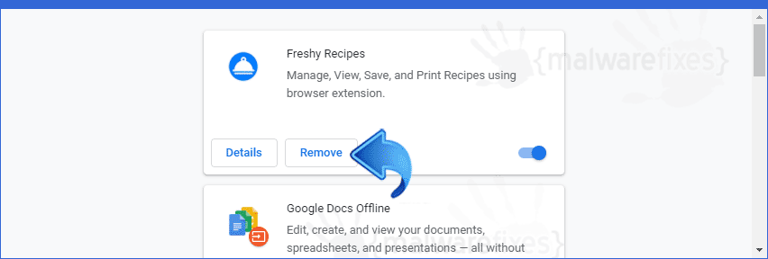 Screenshot of Freshy Recipes extension