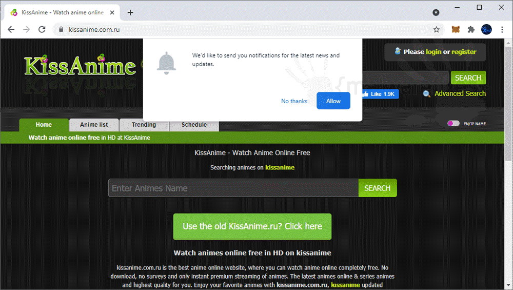 Kissanime Suspicious Website - Easy removal steps (updated)