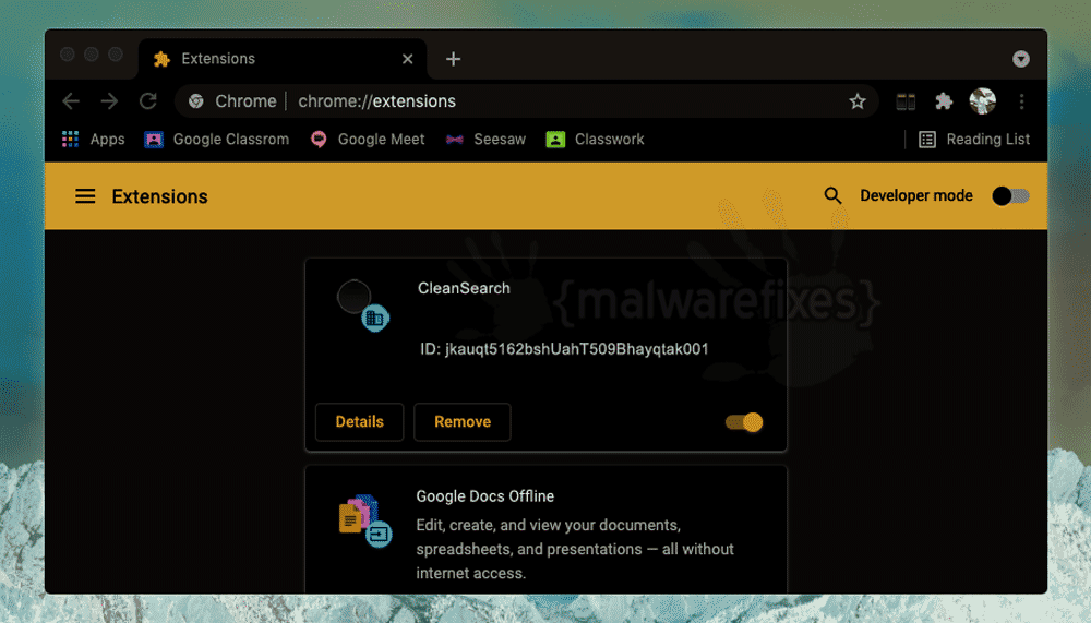 Screenshot of CleanSearch