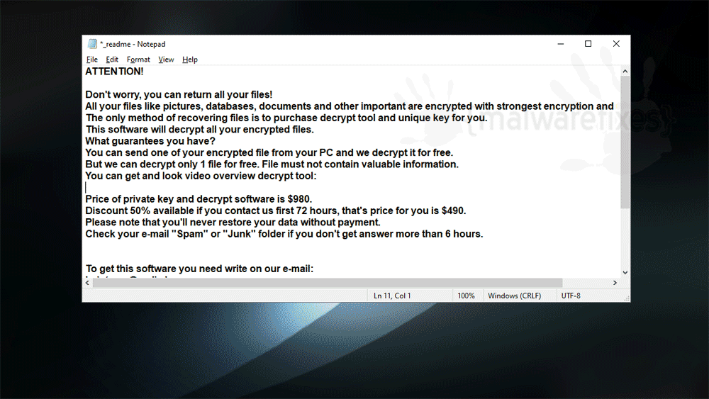 Screenshot of Rivd ransom note