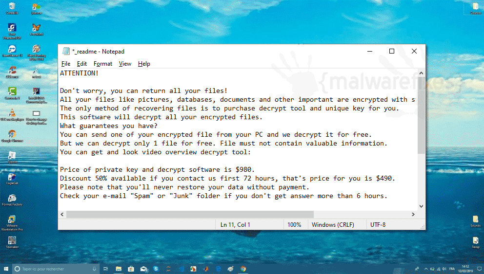 Screenshot of Cuag ransom note