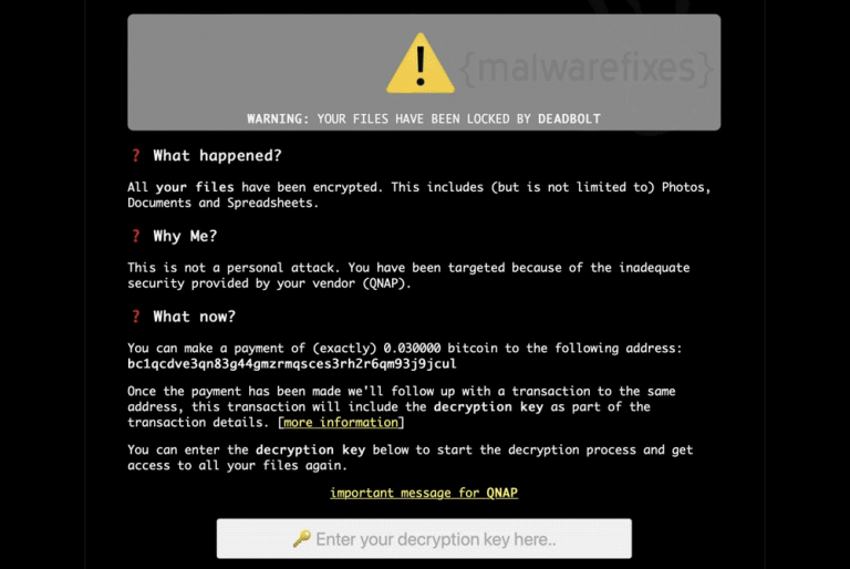 How to remove Deadbolt Ransomware MalwareFixes