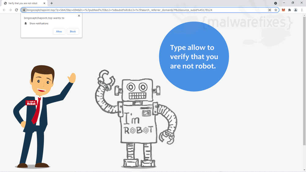 Screenshot of Bingocaptchapoint.top website