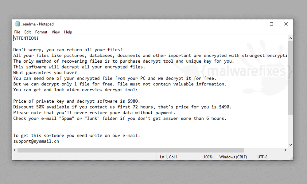 Screenshot of Nnuz Ransom Note