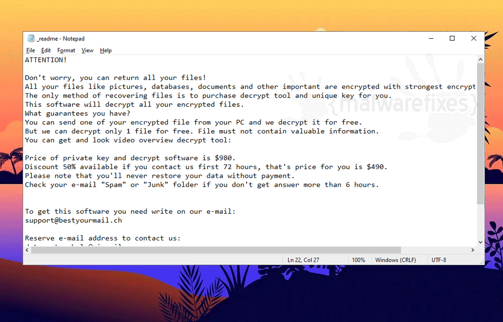 Screenshot of Adoq Ransom Note