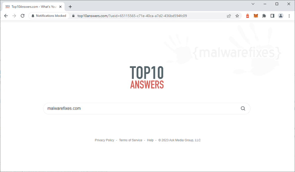 Screenshot of Top10answers.com