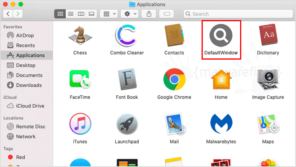 Screenshot of DefaultWindow