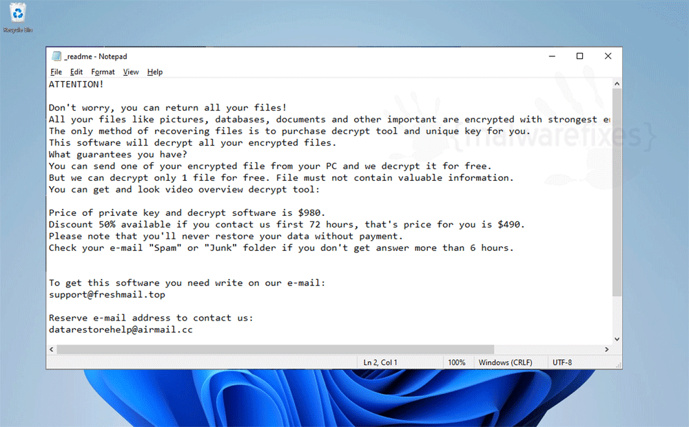 Screenshot of Neon Ransom Note