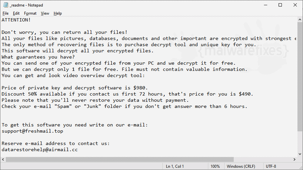 Screenshot of Aghz Ransom Note