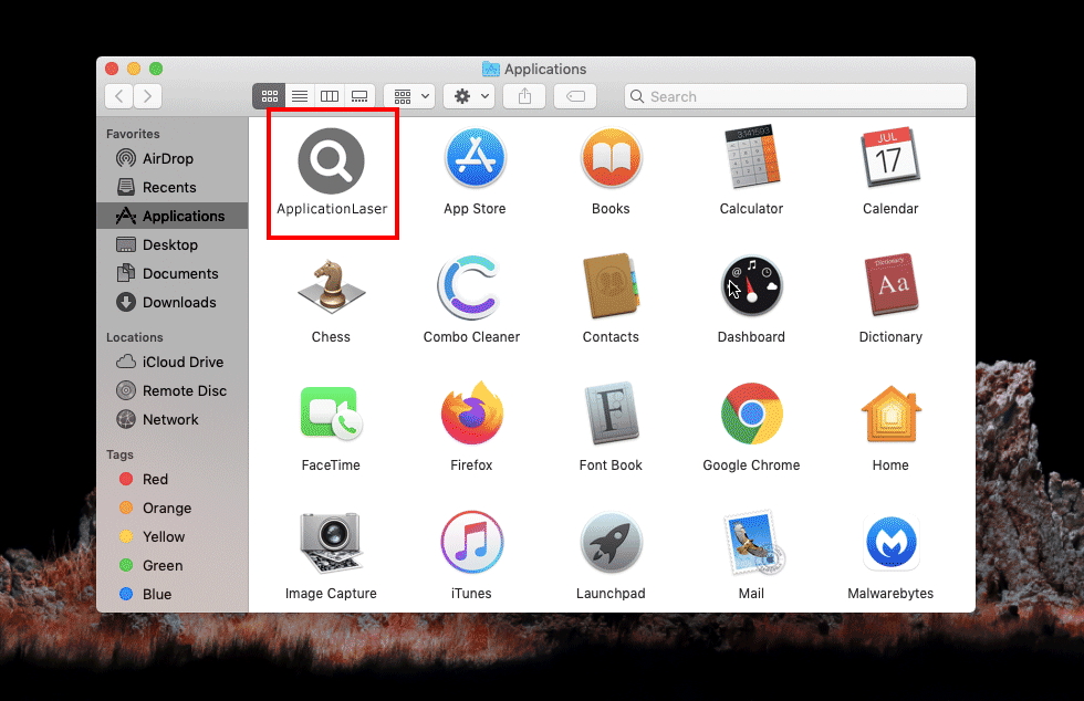 Screenshot of ApplicationLaser