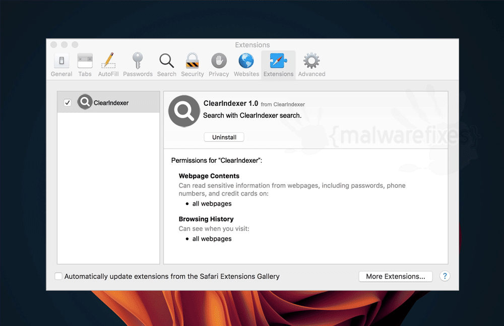 Screenshot of ClearIndexer