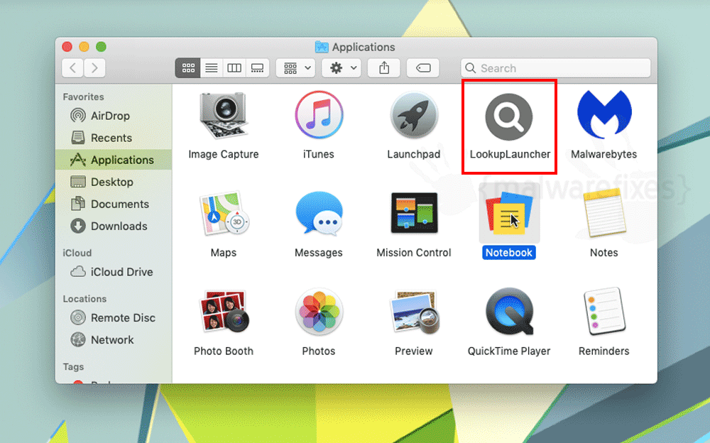 Screenshot of LookupLauncher