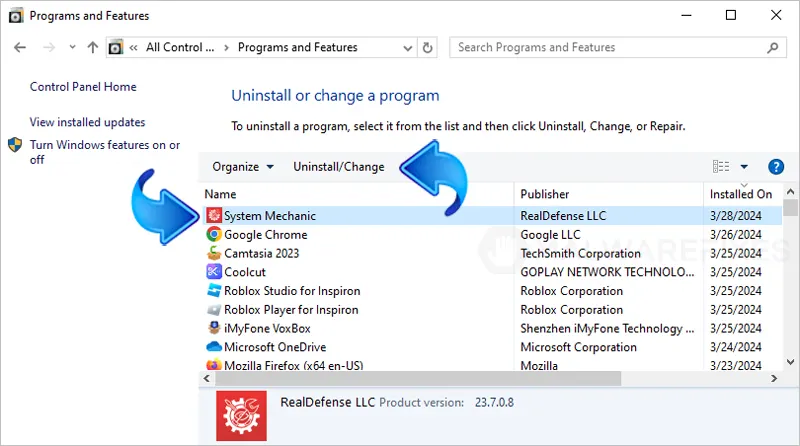 Screenshot of System Mechanic Program and Features