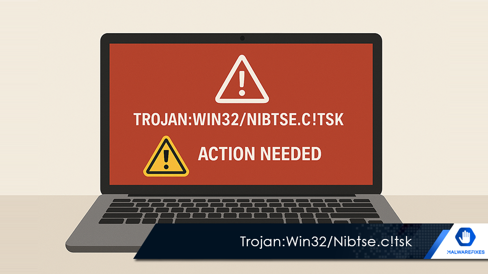 Illustration of Trojan:Win32/Nibtse.c!tsk